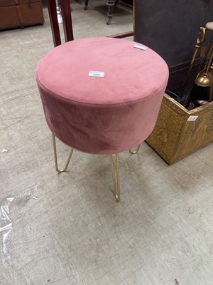 Lot 105 - A pink upholstered stool