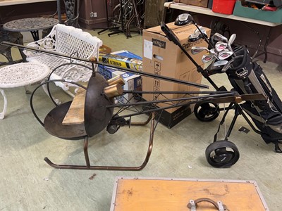 Lot 117 - A welded metalwork sculpture of a helicopter