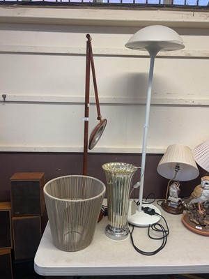 Lot 125 - Two standard lamps along with a table lamp and...