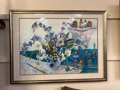 Lot 131 - A framed and glazed watercolour still life...