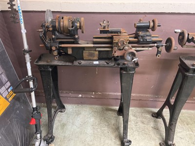 Lot 140 - A Drummond gap bed lathe with stand...