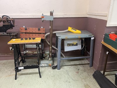 Lot 142 - Two folding workmates along with a Sip wood...