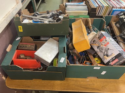 Lot 143 - Four boxes containing assorted hand tools to...