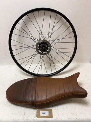 Lot 4744 - Bicycle wheel and bike seat