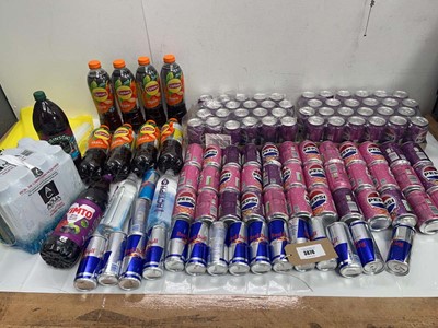 Lot 3876 - 2 bags of drinks including Pepsi, Red Bull,...