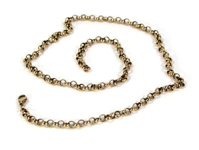 Lot 799 - A 9ct yellow gold chainlink necklace with...
