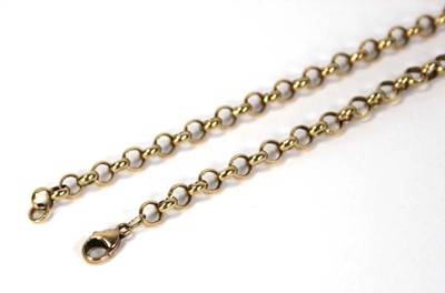 Lot 799 - A 9ct yellow gold chainlink necklace with...
