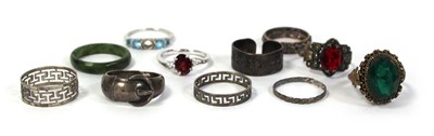 Lot 801 - A group of silver, base metal and other dress...