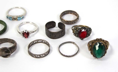 Lot 801 - A group of silver, base metal and other dress...