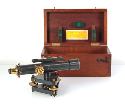 Lot 75 - A mahogany cased Stanley & Co. theodolite, no....