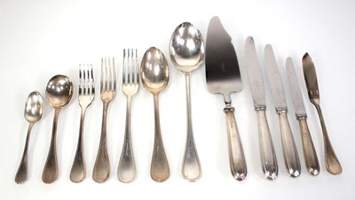 Lot 235 - A suite of silver flatware, each piece with a...