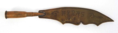 Lot 81 - A First World War 'Arras 1918' trench art...