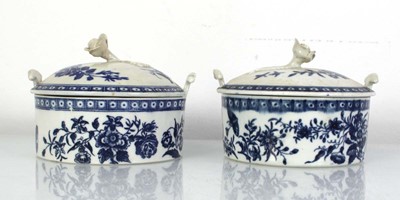 Lot 102 - A pair of 18th century blue and white...