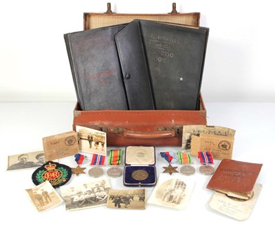Lot 83 - Two trios of Second World War medals including...