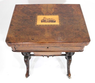 Lot 2 - A 19th century walnut and satinwood strung...