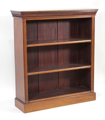 Lot 3 - A late 19th century mahogany open bookcase...