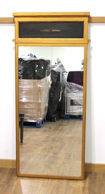 Lot 7 - A pier mirror, the gilt painted frame with a...