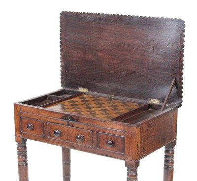 Lot 4 - A William IV rosewood games table, the surface...