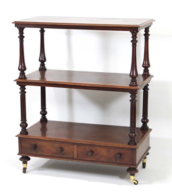 Lot 5 - A Victorian mahogany three-tier what-not with...