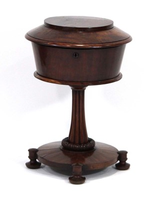 Lot 14 - A William IV mahogany circular work table, the...