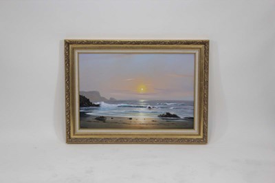 Lot 131 - Peter Cosslett (1927-2012), Sunset seascape,...