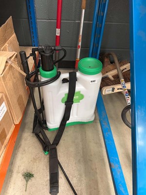 Lot 4142 - Perfect Gardener weed sprayer, rake and hand...