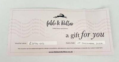 Lot 12 - Fable & Willow (x1) - Total face value £396