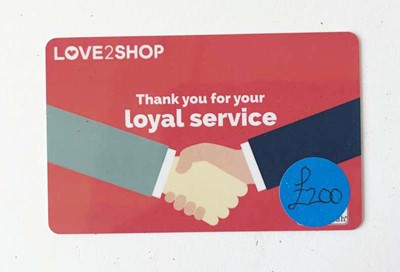 Lot 155 - Love 2 Shop (x1) - Total face value £200