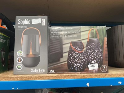 Lot 4155 - Selection of items inc. ceramic LED lanterns,...