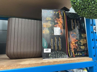 Lot 4156 - 3 plastic plant pots, selection of solar...