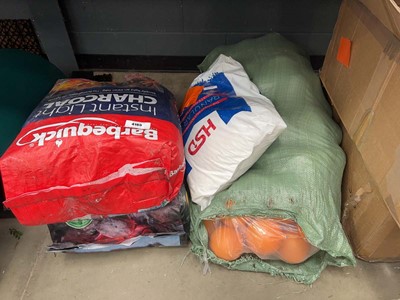 Lot 4165 - Bag of granulated salt, 2 bags of charcoal,...