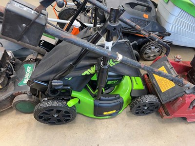 Lot 4186 - Greenworks battery powered rotary lawnmower...