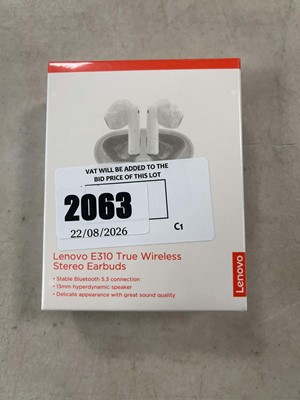 Lot 2063 - Lenovo E310 true wireless earbuds