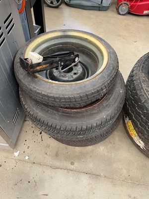 Lot 4217 - 3 steel wheels with tyres sizes 185/65R15 and...