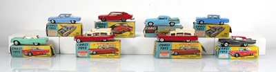 Lot 165 - Eight Corgi models: 211 Studebaker Golden Hawk,...