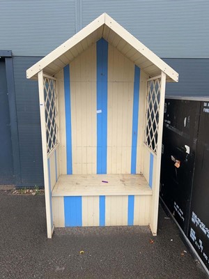 Lot 4261 - Wooden slatted outdoor garden storage arbour