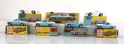 Lot 166 - Seven Corgi models: 3 x 231 Triumph Herald...