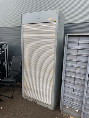 Lot 4264 - Metal tambour style cupboard