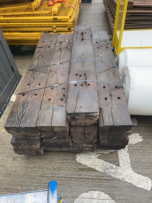 Lot 4276 - Pallet of short timber railway sleepers