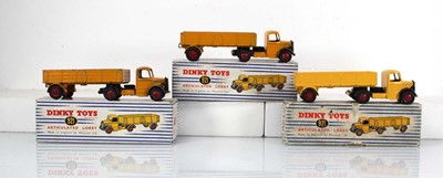 Lot 169 - Three Dinky models: 3 x 921 articulated lorry,...