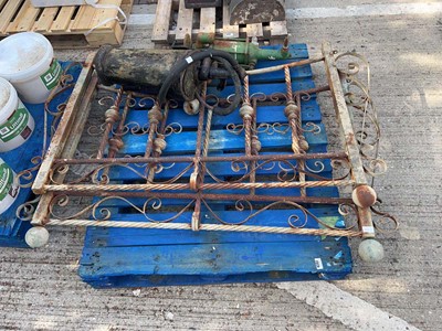 Lot 4297 - Vintage wrought iron gates, a vintage water...