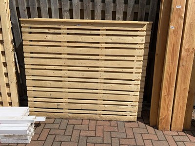 Lot 4323 - 3 wooden slatted garden fence panels