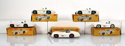 Lot 181 - Five Dinky models: 2 x Cunningham C-5R road...