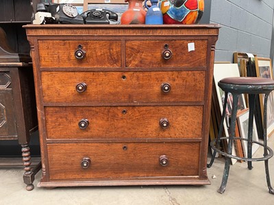 Lot 5109 - Victorian oak chest of two over three drawers