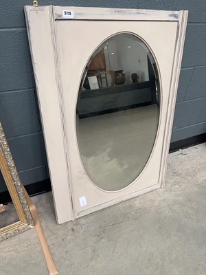 Lot 5115 - Oval bevelled mirror in painted frame