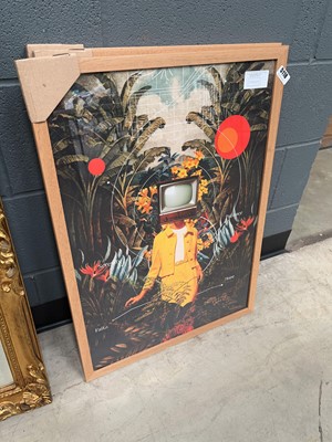 Lot 5118 - Three surreal prints - figures with TV heads