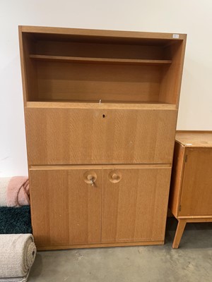 Lot 5125 - Mid century oak Meredew fall front wall unit...