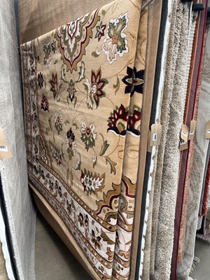 Lot 5022 - Large carpet, floral patterned and beige