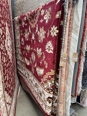 Lot 5034 - Large carpet, maroon and floral pattern
