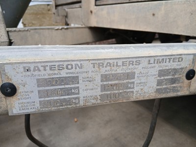 Lot 4414 - A 1989 Bateson twin axle model 3000 trailer...